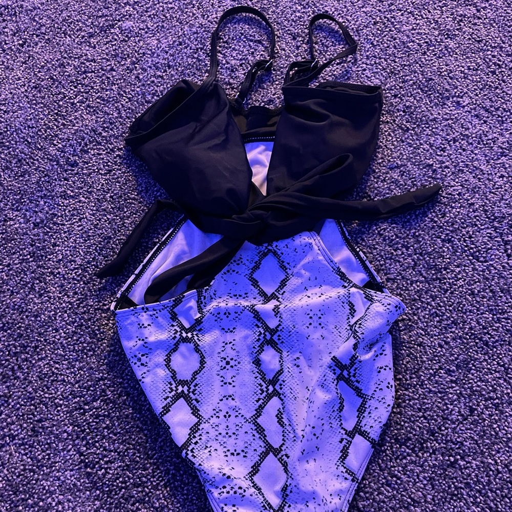 Snakeskin one piece bathing suit